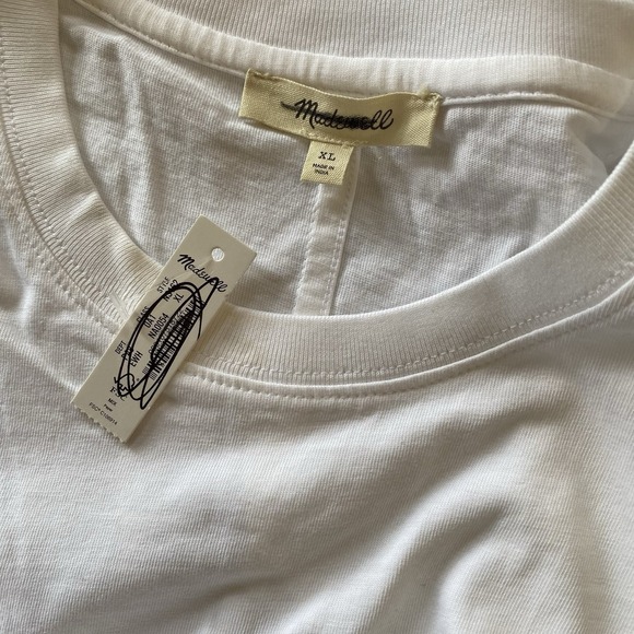 Madewell NWT Eyelet White Cotton Relaxed Oversized Short Sleeve T-Shirt, Size XL - Picture 9 of 9